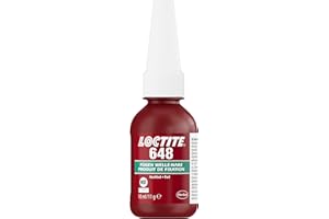 LOCTITE 648, hochfester Kleber für zylindrische Fügeteile, Flüssigkleber für aktive und passive Metalle wie Baustahl, temperatur- und ölbeständiger Metallkleber, 1x10ml