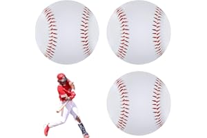 yotutun Baseballs 9 Inch, 3 Stück Handgenäht Baseballs PU Soft Basebälle Weiche Gummikern Basebälle Training Softball für Erwachsene, Jugendtraining, Professionelle Baseballspiele