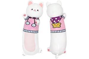 Terbaik 50CM Largo Peluche de Gato Almohada Rosa Peluche Gato Kawaii Regalo para niños