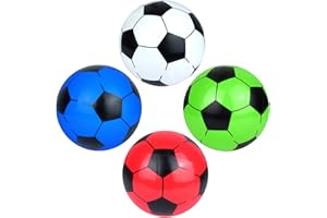 FUN FABLES® Assorted PVC Footballs – 22.5cm Lightweight Inflatable Soccer Balls for Kids & Adults - Soft Plastic Footballs for Indoor Outdoor Play Beach, Park, School, Birthday, Party Games