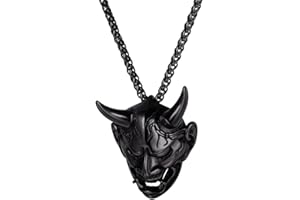 U7 Herren Dämonenschädel Punk Schädel Anhänger Totenkopf Skull Halskette Edelstahl/925 Silber Gothic Halloween Schmuck Hip Hop Rock Kette Cool Modeschmuck für Männer