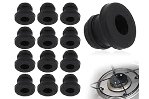 ‎EMEZDDO Emezddo 12 sztuk gumowych uchwytów garnków, gumowe nóżki, gumowe tulejki, gumowe uszczelki, z prętami 5 mm, wyposażenie kampera, kompatybilne z akcesoriami do płyt kuchennych Dometic (czarne)