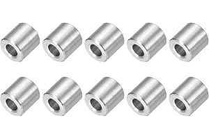 QUARKZMAN 10 stycken distanshylsor avståndshållare rostfritt stål, 5 mm ID x 10 mm OD x 10 mm L 304 rostfritt stål runda avst