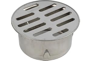 304 rostfritt stål runt golvavloppsskydd 50-200 mm (75 mm) | Tjockt 304 stål, ihålig anti-clog design, passar 50–200 mm rör, enkel installation för uteplats, balkong, trädgård