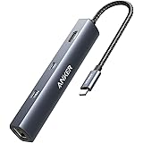 Anker USB C Hub, PowerExpand 6-in-1 USB C PD Ethernet Hub with 65W Power Delivery, 4K HDMI, 1Gbps Ethernet, USB-C Data Port,