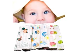 DUNCAN DUCK 6 Layer Muslin Cloths for Baby - Super Soft and Absorbing Muslin Squares - a newborn essentials - baby wash cloth - burp cloths - burp cloths for newborn - muslin squares - 6 layer 100% cotton.