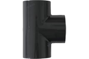 Plimat PVC Klebefitting 50 mm T-Stück Bogen Rohr Winkel Muffe Kappe Verschraubung (PVC T-Stück 90°)