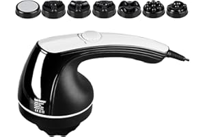 POLIGONO Masseur électrique 7 en 1, Appareil de Massage Anti Cellulite，7 masseurs de tête interchangeables, portables et polyvalents.