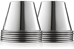 LOW&EE Moules Acier inoxydable Lot de 12 - Moule à Flan - Moule à Pudding-Moules à Muffins- Faciles de démouler-Pour gâteaux cannelés, madeleines, brownies -Bol à sauce - Ø 7 cm