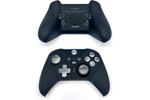 MODDEDZONE OEM Gehäuse Shell Case Faceplate Cover Ersatzteile kompatibel mit Xbox One Elite Series 2 Controller (schwarz), Vorder- + Rückseite (vorne + hinten (Vollschale)