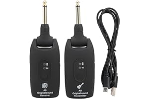 Bezprzewodowa gitara Transceiver Gitara elektryczna Akumulator Audio System bezprzewodowy Zdalny odbiór kabla gitarowego (czarny)