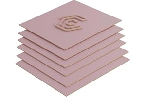 Creatorally Pannello MDF, Pannelli Legno Colorato per Laser 3mm, Foglio di Legno 30x30 cm per Incisione Taglio, 6 Pezzi per CNC Modello Fai da Te (Rosa)