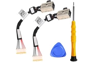 ZHUROUPU 2 Pcs DC Power Jack Charging Port Socket Plug in Cable with Wire Replacement for Dell XPS 15 9550 9560 9570 P56F001/Precision 5510 5520 5530 5540 (Black)