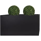 Pflanzwerk Pot De Fleur Tub Jardinière Rectangulaire Gris 30x60x30cm - Résistant Au Gel Et UV, Qualité Européenne