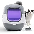 Fellie Cat Litter Tray with UV Sterilization, Large Hooded Litter, Privacy Cat Box, Anti-Splashing for Cats