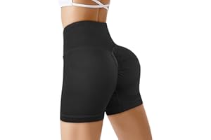Lishang Pantaloncini Sportivi Donna Vita Alta Butt Booty Shorts Leggins Push Up Scrunch Pantaloni Palestra Controllo della Pancia Dimagranti Anticellulite Pantacollant Fitness Leggings Corti Yoga