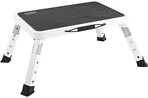 JADDUO Marchepied pliable avec plate-forme antidérapante en acier avec rabat de sécurité, réglable en hauteur, pour adultes ou enfants dans la cuisine, la maison, le bureau