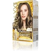 MAXX DELUXE Gold serisi 24K Altın Par&ccedil;acıklı Serum ile 1 Kutu 2 x 50 ml ve Geliştiriciler Sa&ccedil; Boyası (A&Ccedil;IK KUMRAL 8.0)