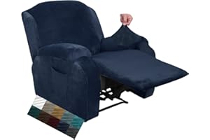 NC CHELZEN Copridivano Elasticizzato reclinabile in velluto Salvadivano Copripoltrona (Blu Navy)