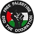 Palestine Flag Embroidery Patches Free Palestine Embroidered Tactical Morale Patch Hook and Loop Patches for Clothes Bags Backpack Accessories