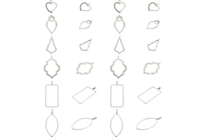 PH PANDAHALL PandaHall Alloy Open Back Bezel Pendants Hollow Frame Pendant for DIY Resin Jewelry Making