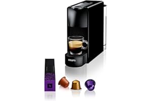 ‎NESPRESSO Nespresso Krups Essenza Mini Kaffeekapselmaschine, 7 Kapseln, 19 bar, Energiesparmodus, 1260 Watt, ‎0,6 l Wassertankvolumen, sehr kleines Gehäuse, schwarz, Energieklasse A, XN1108