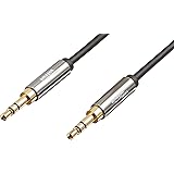 Amazon Basics Auxiliary Kabel, Stereo-Audiokabel, 3,5 mm-Klinkenstecker auf 3,5 mm-Klinkenstecker, 1,2 m, Schwarz