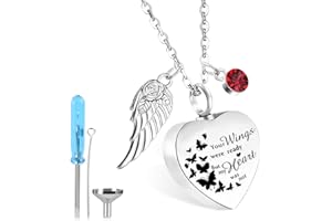 QESSUVNC Ashes Necklace Locket Necklace For Keepsake Heart Ashes Keepsake Ashes Urn Forever In My Heart Necklace For Ashes Alloy Keepsake Pet Urns For Dogs Ashes Ashes Box Lockets Necklace For Women