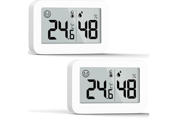 DOOMAY 2 mini hygromètres thermomètres d'intérieur, jauge d'humidité avec Celsius (℃), moniteur de température numérique pour cave à serre, chambre de bébé, cave, incubateur de reptiles
