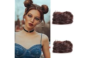 SDZNYQT 2 PC Mini Claw Fake Hair Space Bun Hair Donut Chignon Mini Claw Bun Clip in Messy Hair Bun Claw Clip in Updo Bun Extensions Wig Accessory