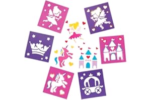 Baker Ross AR939 Fairy Princess Stencil Set for Arts and Crafts — Novelty Toys for Kids, Perfect Party, Loot or Prize Bag Filler (Pack of 6)