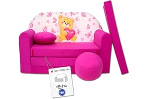 ‎MILLYBO millybo Kindersofa Kinder Couch mit Schlaffunktion ausklappbar 3in1 Kinder Sofa Spielsofa mit Bettfunktion Mädchen Jungen Sitzsack Minisofa Schlafsofa Kinderzimmer Schlafsessel (H3)