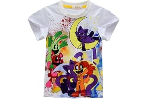 Funjoyz Smilinges T-Shirt Critterses Bambini e Ragazzi,Catnapes Manica Corta Costume per Bambini Ragazzi Ragazze Felpa Grafica con 3D Manica Corta Estiva dei Cartoni Animati Halloween Costume a Festa