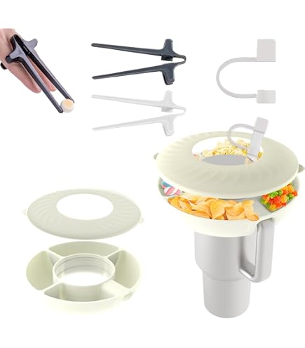 MOSTFUN Coupe à Goûter avec Couvercle pour Stanley Cup 40oz, Réutilisable Bol à Collation en Silicone avec 4 Stanley Cup Accessoires, Plateau à Goûter avec 4 Compartiments pour Bonbons Popcorn Fruits MOSTFUN Coupe à Goûter avec Couvercle pour Stanley Cup 40oz, Réutilisable Bol à Collation en Silicone avec 4 Stanley Cup Accessoires, Plateau à Goûter avec 4 Compartiments pour Bonbons Popcorn Fruits