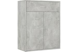 vidaXL Aparador de Almacenaje Almacenamiento Auxiliar Cajonera Organizador para Hogar Mueble Servicio Buffet de Contrachapada Gris Hormigón 60x30x75cm