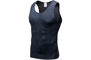 Yuerlian Men’s Running Vests, Breathable Sleeveless Tops, Comfortable Sports Gym Tank Top for Men with Compression Fit