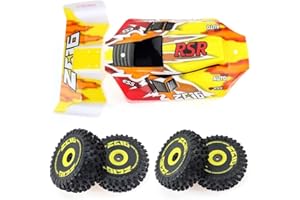 Haptufer RC Car Car Carrosserie HHLle Tail FllGel et Roue Pneus Set ffr 144001 144010 1/14 RC Auto Upgrade Pièces Accessoires Pièces Set