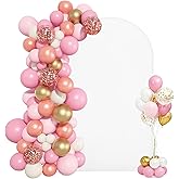 VEVOR Gold Arch Backdrop Stand, 2.2 x 1.2 m, Stable Structure, Semicircular, with Case, for Wedding Decoration, Birthday Part
