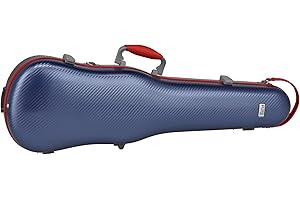 GEWA Custodia per violino Serie FUN in policarbonato 4/4 blu/rosso, interno nero, 2 cinghie a zaino staccabili, tasca per accessori, supporto di sospensione imbottito, maniglia laterale aggiuntiva