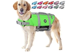 EMUST Rettungsweste für Hunde, Rettungsweste für Hunde Schwimmen Strand Bootfahren mit hohem Auftrieb Schwimmweste für kleine/mittlere/große Hunde, S, neu Grün