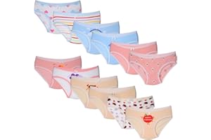 Calosy, slip da bambina in morbido cotone, fantasie assortite, confezione da 12