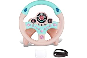 RedCrab Kinder Lenkrad Spielzeug, 360° Rotation Simulierter Tragbarer Controller mit Klang und Musik Lenkrad Spielzeug für Auto, Lernspielzeug Geschenk für Kinder Jungen und Mädchen