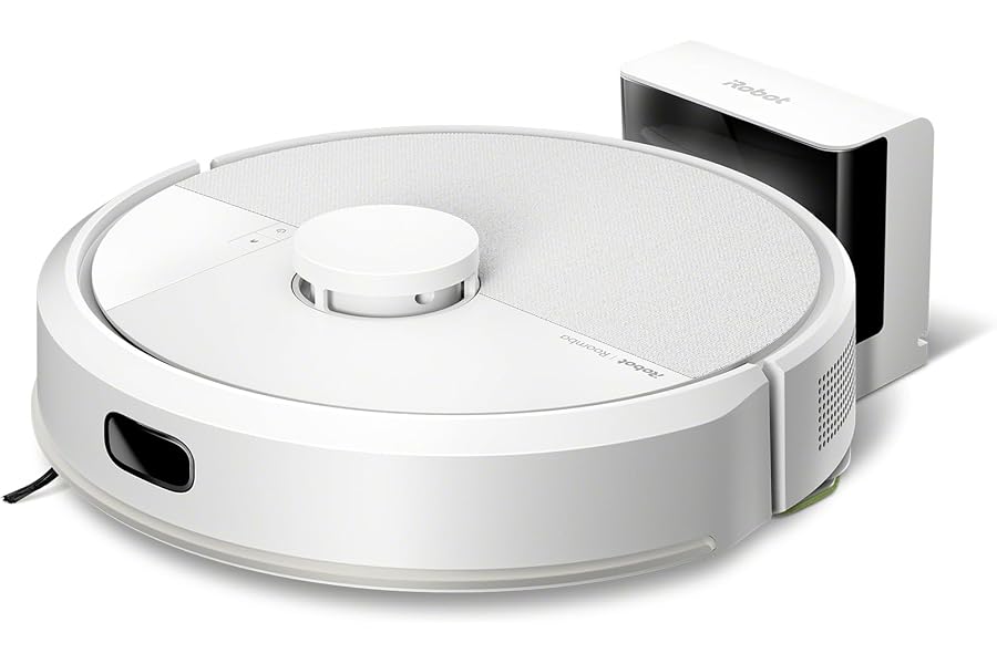 iRobot Roomba 105 Combo, Robot Vacuum Cleaner, 4 Stage Cleaning, ClearView LiDAR Navigation, Carpet/Carpet Detection, Targeted Cleaning, App Control, White