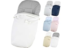 Saco Silla Paseo Universal Impermeable - Uso como Saco en Invierno o como Funda de Silla en Verano - Hecho en España por Trimatt - Color BLANCO ECOPIEL