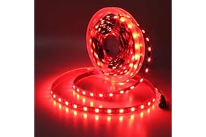 JOYLIT 24V Striscia LED Rosso 5M 300LEDs SMD5050, Flessibile IP20 Non impermeabile Luce Nastro Luminoso per Decorazione di armadio da cucina, Camera da letto