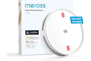 Meross Smart WiFi-rökdetektor, intelligent brandvarnare | Röd evakuerings-LED, EN14604-kompatibel, fungerar med Apple Home och Home Assistant. Hub krävs