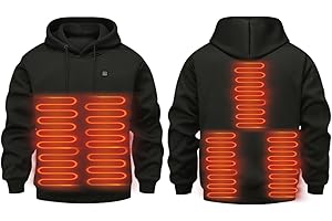 GOZYLA Herren Damen Beheizbarer Hoodie: Heated Beheizter Kapuzenpullover Heizung 5 Heizzonen 3 Temperaturregelung Plüsch Sweatshirt Kleidung