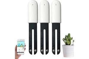 4 in 1 Pflanzenfeuchtigkeitsmesser Gießanzeiger, Intelligenter Bodentester überwacht automatisch Pflanzen Feuchtigkeit/Licht/Fruchtbarkeit/Temperaturniveau, für Mijia APP (3 Packungen)