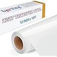 Lya Vinyl 15FT Heat Transfer Vinyl, White Iron on Vinyl Roll for Cricut, Silhouette Cameo, White HTV Vinyl for DIY Fabric, Clothes, Bags, and Other Textiles
