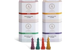 AAKRITI GALLERY Aakriti Back Flow Incenso Coni Natural Handwork Profumi Cascata Incenso di Rosa, Sandalo, Patchoul, Lavanda Coni per Meditazione, Aromaterapia e Yoga -100 Pezzi (Piramide Quadrata)